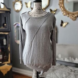 Belldini Silver Textured Knit Top